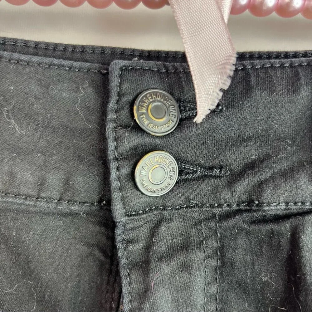 Warehouse one bottoms up mid sho shorts Classic Black Women's Jean Shorts cargo - Picture 5 of 10